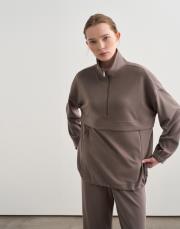 fermuarlı modal sweatshirt vizon 4