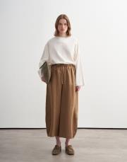 %100 keten şalvar form pantolon camel