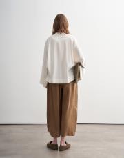 %100 keten şalvar form pantolon camel 3