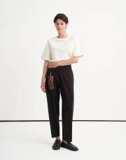 önden dikişli slouchy pantolon kahverengi 2