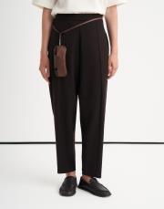 önden dikişli slouchy pantolon kahverengi 4