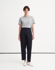önden dikişli slouchy pantolon lacivert