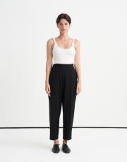 önden dikişli slouchy pantolon siyah