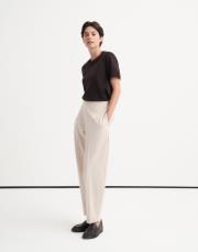 önden dikişli slouchy pantolon taş 2