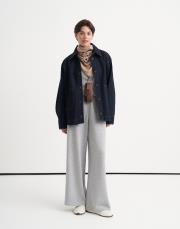 kontrast dikişli denim ceket lacivert 2