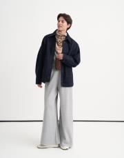 kontrast dikişli denim ceket lacivert 3