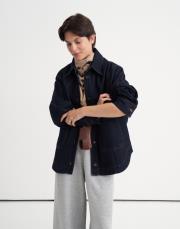 kontrast dikişli denim ceket lacivert 6