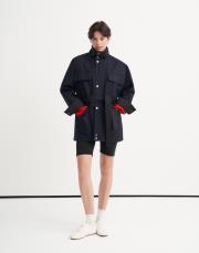 %100 koton cep detaylı parka lacivert 2