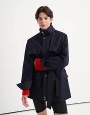 %100 koton cep detaylı parka lacivert 6