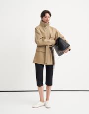 %100 koton cep detaylı parka camel 2
