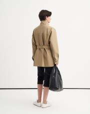 %100 koton cep detaylı parka camel 4