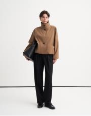 dik yaka bomber ceket camel
