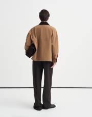 kadife yaka cep detaylı parka camel 3