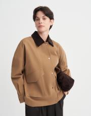 kadife yaka cep detaylı parka camel 4
