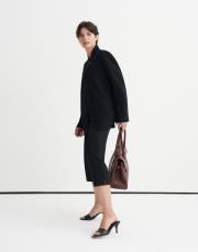 asimetrik kesim krep blazer siyah 2