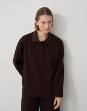 polo yaka pike sweatshirt kahverengi 4