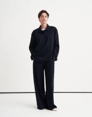 polo yaka pike sweatshirt lacivert