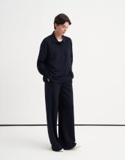 polo yaka pike sweatshirt lacivert 2
