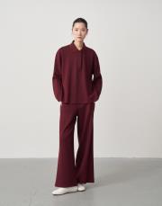 polo yaka pike sweatshirt bordo