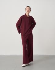 polo yaka pike sweatshirt bordo 3