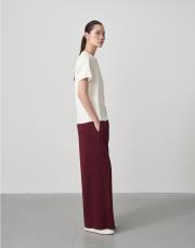 düz paça pike pantolon bordo 2