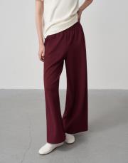 düz paça pike pantolon bordo 4