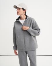 puf scuba fermuarlı sweatshirt gri 5