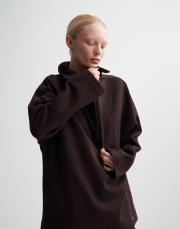 yüksek yaka interlok sweatshirt kahverengi 2