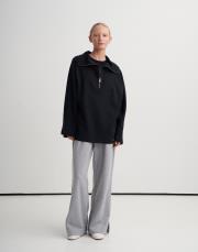yüksek yaka interlok sweatshirt lacivert