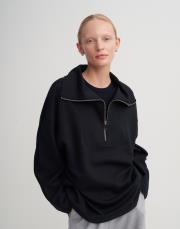 yüksek yaka interlok sweatshirt lacivert 3