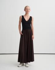 bol kesim rayon pantolon kahverengi