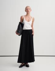 bol kesim rayon pantolon siyah
