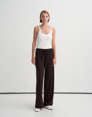 basic rayon pantolon kahverengi