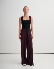 basic rayon pantolon koyu mürdüm