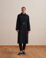 klasik koton trençkot lacivert