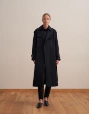 klasik koton trençkot lacivert 2