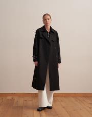 klasik koton trençkot siyah