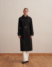 klasik koton trençkot siyah 2