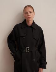 klasik koton trençkot siyah 6
