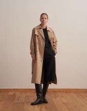 klasik koton trençkot camel 3