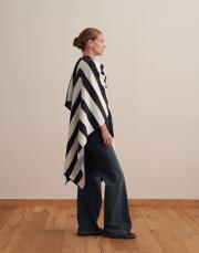 çizgili triko panço lacivert 3