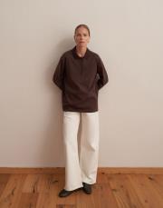 polo yaka sweatshirt kahverengi