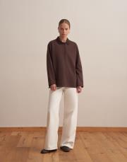 polo yaka sweatshirt kahverengi 4