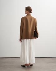 büzgü detaylı etek ekru 4