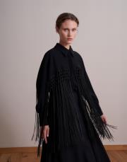 saçak detaylı gömlek siyah 4