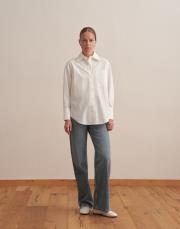 oversize koton gömlek ekru